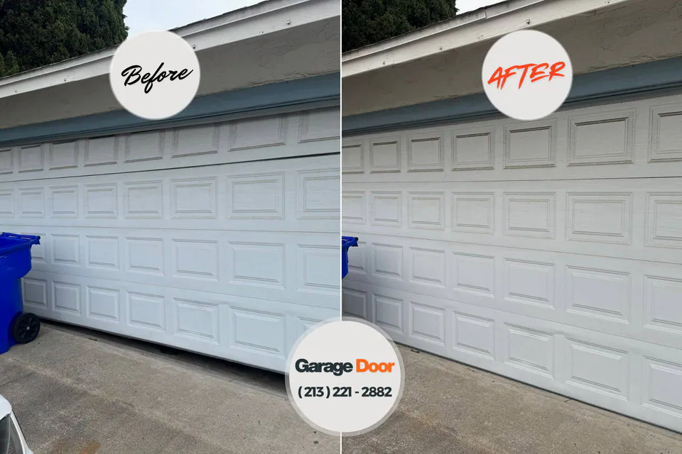 Before and after: garage door repair Woodbury, MN